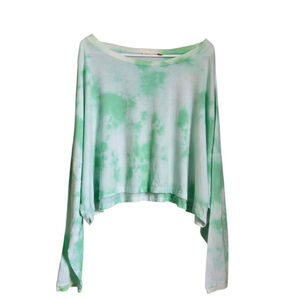 Women's Maronie Green & White Tie-Dye Long Sleeve Tee S